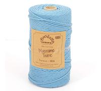 0.5KG SPOOLS EVERLASTO SINGLE TWIST SOFT COTTON MACRAME CRAFT TWINE 38/6 (4MM APPROX) (SKY BLUE)