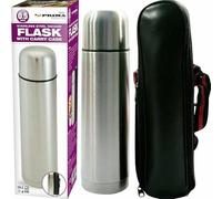 0.5L Stainless Steel Vacuum Flask with Carry Case - for Tea & Coffee, Durable Long Lasting | Travel Camping Hiking | Portable Flask for Men & Women