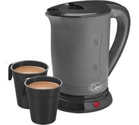 0.5LITRE DUAL VOLTAGE SMALL ELECTRIC TRAVEL KETTLE + 2 CUPS IN black COLOUR NEW