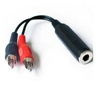 0.5m 2 RCA PHONO Male to 6.35mm 1/4" Jack Stereo Socket Cable Headphone Adapter
