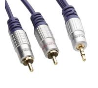 kenable Pure HQ OFC 3.5mm Stereo Jack to 2 RCA Phono Plugs Cable Gold 1.5m