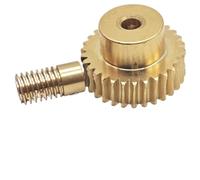 0.5M 50T Copper Worm Gear Set 6mm Bore Turbine Gear 13mm OD 18mm Long Worm Shaft 50:1 Reduction Transmission Pinion(3mm bore rod)