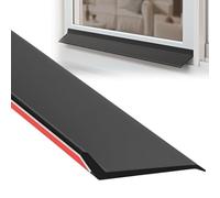0.5m-5m Rubber Weather Strip for Sliding Window Overhang & Sill, Self-Adhesive Window Seal Strip Black, Outdoor Deflector Panel 135° Angled Drainage Stop Rainwater Backflow(4.5cmx200cm)