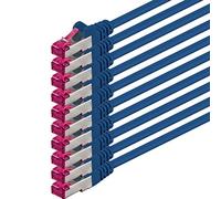 0.5m - blue - 10 pieces - network cable CAT6a (10Gb/s) S-FTP CAT 6a Lankacable - GHMT certified PIMF 500 MHz Cat5 Cat5e Cat6 Cat6a Cat7 for switch, router, modem, Internet