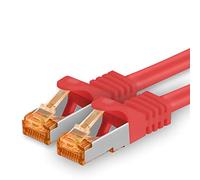 0.5m - Cat.7 network cable red - 1 piece Gigabit Ethernet LAN cable 10000 Mbit s patch cable Cat7 cable S FTP PIMF shielding LSZH Cat.7 raw cable Rj45 plug Cat 6a - 1 x 0.5 meter