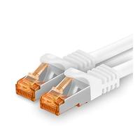 0.5m - Cat.7 network cable white - 1 piece Gigabit Ethernet LAN cable 10000 Mbit s patch cable Cat7 cable S FTP PIMF shielding LSZH Cat.7 raw cable Rj45 plug Cat 6a - 1 x 0.5 meter