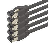 0.5m Cat 8 Network Cable CAT8 Cable Black - Pack of 5 Cat.8 Lan 2000 MHz 40 Gbit s 40GBase-T Poe+ Patch Cable Ethernet Cable LSZH - 5 x 0.5 Meter Black