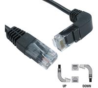 0.5m CAT5e RJ45 Data Patch Cable Lead Downwards Facing Right Angled to Straight