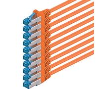 0.5m - CAT6a - network cable orange - pack of 10 CAT 6 A patch cable 10000 Mbit s SFTP PIMF 500 MHz compatible with CAT5 CAT6 CAT7 DSL Internet Switch Router