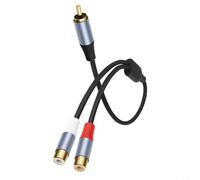 0.5m For RCA Y Splitter Cable Gold Plated Connectors Oxygenless Copper Core Dual Shielding Aluminum Foil Plus Shielding Nylon Reinforced
