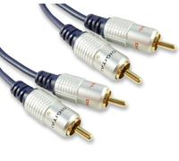 0.5m Gold Plated Twin Phono RCA Cable/Audio Lead / 1/2 Metre/Fully Screened (BY Cables 4 ALL)