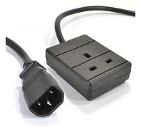 0.5m IEC C14 Connector Plug to UK 13Amp 1 Gang Socket - IEC to Mains Power Adapter Cable - 0.5 Metre Black UPS Power Cable - Compatible with APC UPS Power Supply UK Systems