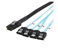 0.5M Internal M~ni SAS to 4 x SATA Cable (SFF-8087 to SATA Forward Breakout),M~ni SAS Host/Controller to 4 SATA Target/Backplane(0.5M)