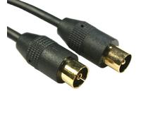 0.5m Male to Female Aerial Cable - Gold & Shielded Quality Fly Lead - Plug to Socket TV Coaxial/Coax Lead - Freeview Box Satellite - Loops