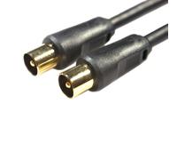 0.5m Male to Plug Aerial Cable - Gold & Shielded Coaxial/Coax Quality Fly Lead - TV Freeview Box Satellite - Loops