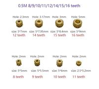 0.5M Modulus electronic starter Brass Gear 8/9/10/11/12/14/15/16 Teeth Metal Gear Fit 2mm 2.3mm 3mm 5mm Shaft for 130/380/555/775 electronic starter CZAOINCU(1pcs,10 Teeth 2mm hole)
