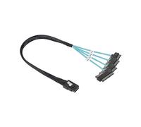 (0.5m, One size) Internal Mini SAS 36P SFF 8087 to 4 SAS 29P SFF-8482 Cable with 15P SATA Power Splitter Cable Computer Accessories 0.5M 1M