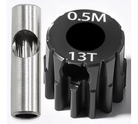 0.5M Pinion Gear 13T Hardened Steel 3.175mm Bore with 2.3mm Adapter, Precision Motor Gear for ARRMA 1/14 Typhon 1/16 Mojave 1/18 Granite, Losi 1/12 NASCAR, 0.5Mod Gear 13T-27T for HOBBYWING Motors