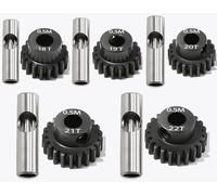0.5M Pinion Gear 18T 19T 20T 21T 22T Hardened Steel 3.175mm Bore with 2.3mm Adapter, Gear for ARRMA 1/14 Typhon 1/16 Mojave 1/18 Granite, Losi 1/12 NASCAR, 0.5Mod Gear 13T-27T for HOBBYWING Motors