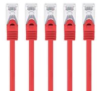 0.5m - red - 5 pieces CAT.7 network cable Sftp (raw cable) patch cable (SET) 10000Mbit/s - 500 MHz assembled with 2 RJ45 plugs Cat6a