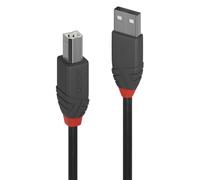 Lindy Anthra Line USB 2.0 Type A to B Cable - - Black\0.5 Metre