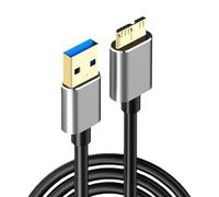 0.5M USB 3.0 A to Micro B Hard Drive Cable 5Gbps Braided External Cable for Western Digital WD My Passport Seagate Expansion Toshiba Canvio LaCie Samsung Galaxy S5 M3 Note 3 and more