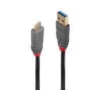 0.5m USB 3.1 Type A to C Cable, 5A PD, Anthra Line