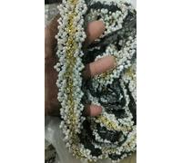 0.5m White Pearl Sequin Embroidered Lace Trim Ribbon Fabric Handmade DIY Wedding Dress Sewing Supplies Craft Mesh Lace Fabric-3-50cm Long