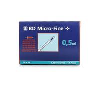 0.5ml 29g 12.7mm BD Microfine Syringe and Needle u100 Box of 100