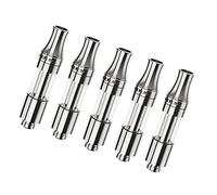 0.5ml Liberty V9 Removable Central Post Easy Refill Vaporizer 1.2ohm Ceramic Coil CBD Oil Glass Vape Pen Cartridges,510 Thread CBD Glass Tank Atomizer for Most Battery Box Mod, Nicotine Free(5Ps)