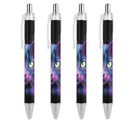 0.5mm Ballpoint for Unisex, Retractable Abstract Kitten Cat Art Ball Pen, Gel Pens Fine Point Smooth Writing Pen for Office Supplies