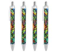 0.5mm Ballpoint for Unisex, Retractable Trippy Monster Art Black Ball Pen, Gel Pens Fine Point Smooth Writing Pen for Office Supplies