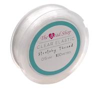 0.5mm x 100m Clear Bracelet String, Elastic String for Bracelet Making - Jewellery Making Supplies - Clay Bead Stringing, Elastic Thread, Invisible Thread