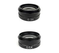 0.5X / 2.0X / 0.3X Barlow Auxiliary Objective Glass Lens For 10A 180X 300X C-MOUNT Lens Industry Video Microscope Camera(0.3X 0.5X)