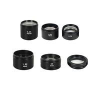 0.5X 2X 0.7X Auxiliary s Lens For Industry Digital Video Stereo Microscope Camera Objective Lens Mounting Thread Adjustable Magnification(6pcs set)