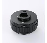 0.5x C Mount Lens Adapter 1/2 1/3 CTV Adapter for SZM Trinocular Stereo Microscope Camera Accessories Sync Focus (Color: 0.5X)