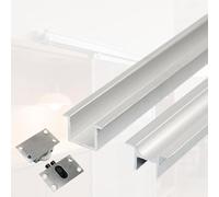 0.6 1.2 2 2.5 3.5 M Length Window Sliding Track, Metal Sliding Door Track Set for Kitchen/Balcony, Monorail Trajectory Door Slide Moving Orbit, Easy Installation(L 3.5 m)