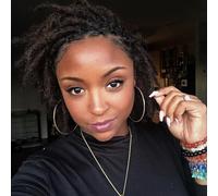0.6 cm Width 6 Inch 30 Strands Human Hair Loc Extensions, Natural Black 100% Full Handmade Permanent Real Human Hair Dreadlock Extensions for Women/Men/Kids Can Be Dyed Bleached Curled Twisted