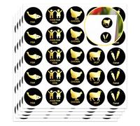 0.6 Inch 300Pcs Gold Wedding Meal Choice Indicator Sticker Meal Stickers - Beef Carrot Chicken Fish Food for Kids Stickers for Wedding and Birthday Party