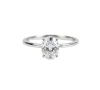 0.60 Carat Oval Cut Moissanite Solitaire Ring | Minimal Oval Engagement Ring | 925 Sterling Silver Ring | Gift for Women | Simple Everyday Jewelry | Available in Sizes 9 1/2