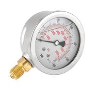 0-600Bar G1/4" 63mm Dial Hydraulic Pressure Gauge, Double Scale Bar/PSI Manometer, Metal Case Pressure Measuring Tool with Clear Markings for Industrial and Automotive