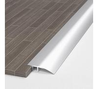 0.65 Meters Aluminum Floor Transition Strip Door Bar,Metal Floor Bar for Doorways Threshold Ramp Tile Laminate Planks,Bridge The Height Between 6-12mm(Silver,4.3cm)