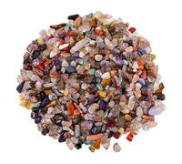 0.66lb/300g Natural Mixed Crystal Chips, 5-7mm Crystal Chips Stone, Mixed Healing Crystals Chip for Vase Fish Tank Plant Pot Decor(Rainbow)