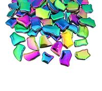 0.68"-1.53" Irregular Ceramic Mosaic Tiles,500g/1.1lb Ceramic Mosaic Tiles for Crafts,Ceramics Mosaic Pieces for Home Decoration or DIY Crafts,Mosaic Making Supplies (Iridescent Rainbow)