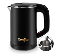 0.6L Travel Kettle Stainless Steel Camping Kettle Cordless Kettle Plastic Bowl Double Wall Design 800W Tea Kettle Tea Kettle Avoid Burning Heating Silence