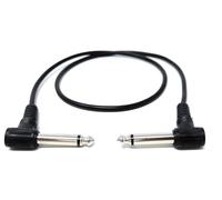 0.6m 6.35mm 1/4" TS Mono Jack to Jack Plug Lead for Guitar, Amplifiers, Music Instruments, Speakers, Microphone Cable Dual Right Angle, Black 2ft
