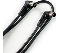 0.6M Aerial Lead 9Degree Male Plug To Female Socket Coaxial Cable Right Angled