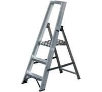 0.6m Aluminium Platform Step Ladders 3 Tread Home DIY Lightweight Metal Steps
