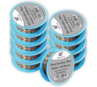 0.6mm Silver Jewellery Wire Tarnish Proof Brass Bendable Metal Wire for Jewellery Making Sculpting Modelling Crafts Wire Weaving & Wrapping (0.6mm - Silver - 22 Gauge - 10 Spools - 100 Meters)
