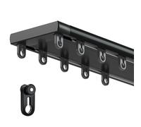 0.7-6.0m Double Tracks, Silence Curtain Rail Set, Aluminium Ceiling Track System With Pulleys, Mount Room Divider, Pole, Customized(Black,70CM (2.29FT))